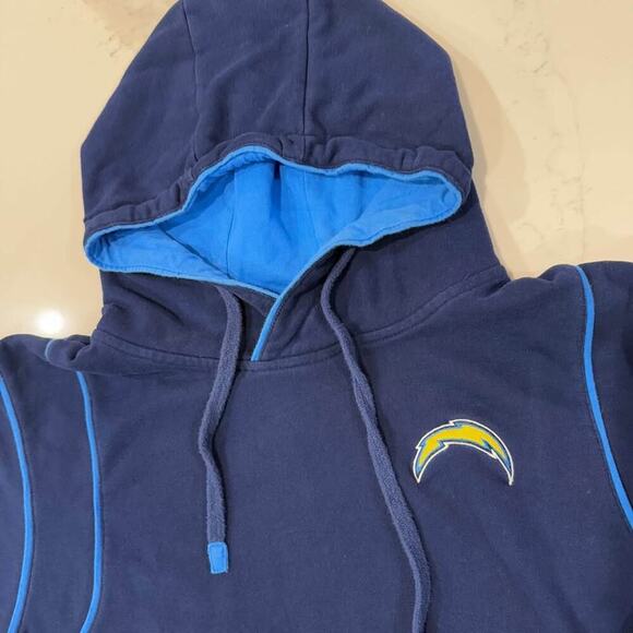 Vintage NFL Pro Line Chargers Hoodie Sweatshirt Blue Mens Size Large Heavyweight - Picture 3 of 8